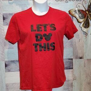 Ketuna Sz L Red Let's Do This Disney TShirt Mickey Ears Tee 824